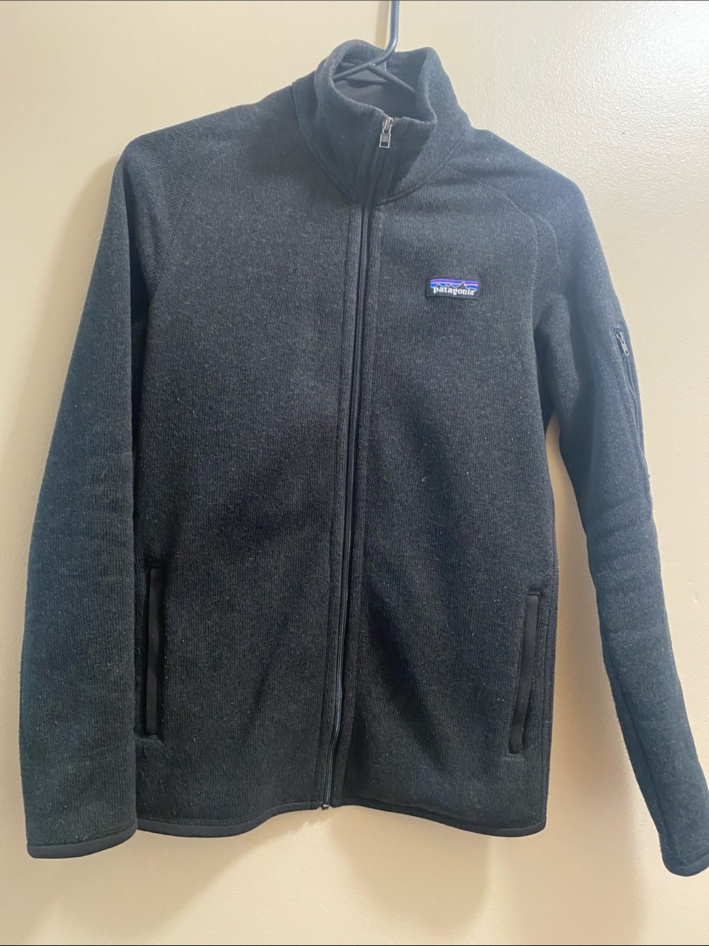 Patagonia Black Full-Zip Microfleece Jacket with Logo